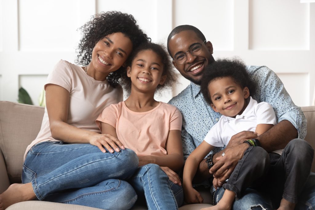 a happy smiling family